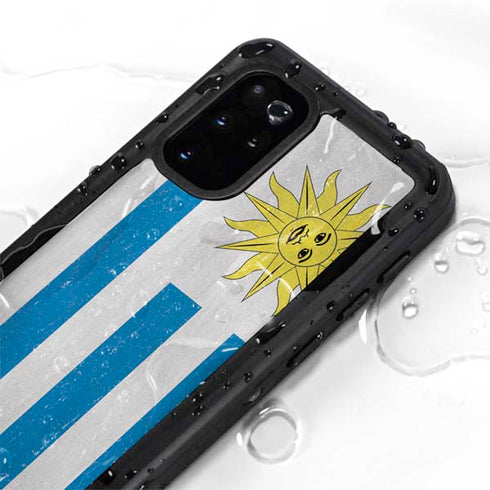 Uraguay Flag Distressed Galaxy S20 Plus Waterproof Case